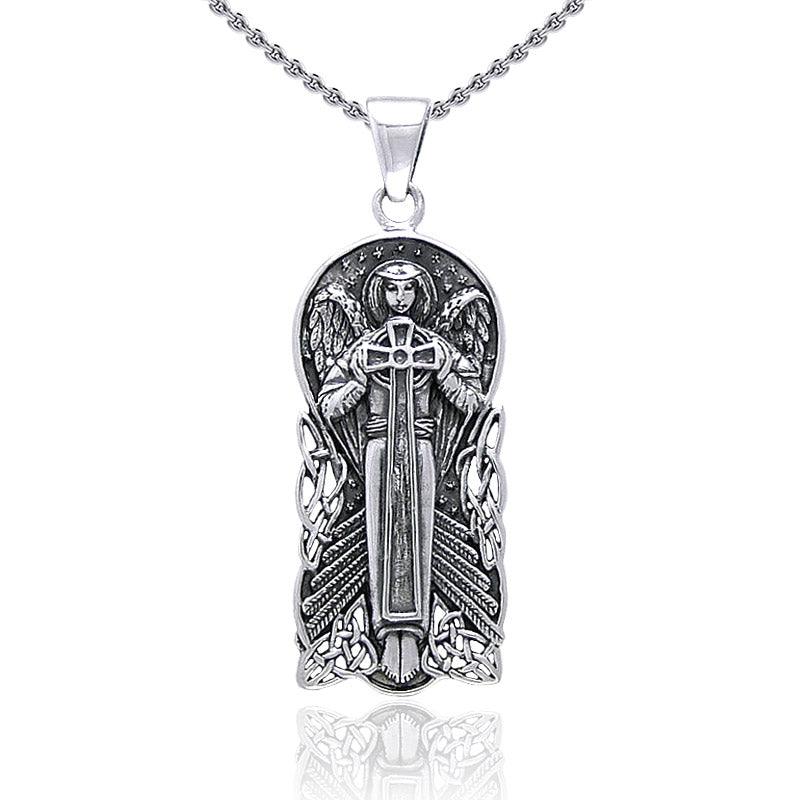 Celtic Angel Of Devotion Silver Pendant TP3442 - Jewelry