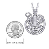 God Cernunnos in his mighty throne ~ Sterling Silver Jewelry Pendant TP3450 - Jewelry
