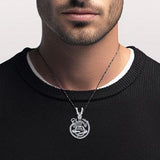 God Cernunnos in his mighty throne ~ Sterling Silver Jewelry Pendant TP3450 - Jewelry