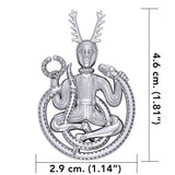 God Cernunnos in his mighty throne ~ Sterling Silver Jewelry Pendant TP3450 - Jewelry