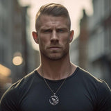 Baying wolf around the celestial beauty ~ Sterling Silver Jewelry Pendant TP831 - Jewelry