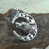 Baying wolf around the celestial beauty ~ Sterling Silver Pendant TP831