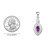 Filigree Celtic with Gemstone Sterling Silver Pendant TP860