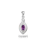 Filigree Celtic with Gemstone Sterling Silver Pendant TP860