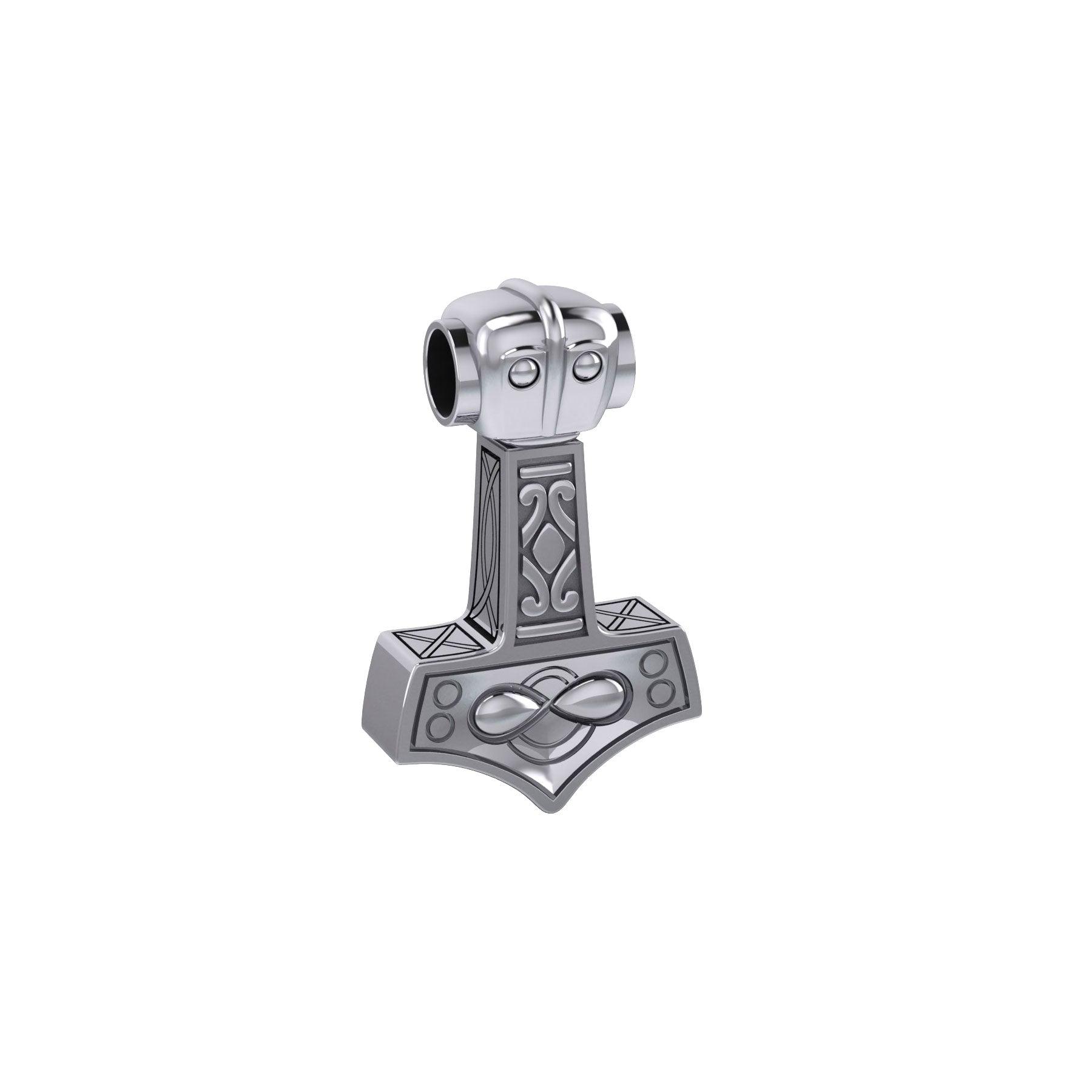 Infinity Thor's Hammer Sterling Silver Slider Pendant TP913 - Jewelry