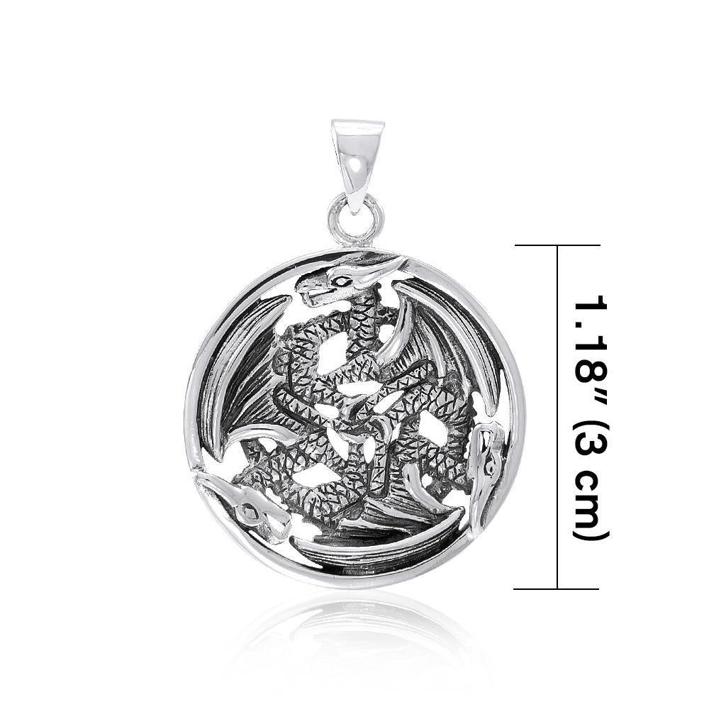 Triple Dragon Amulet Pendant TP965 - Jewelry