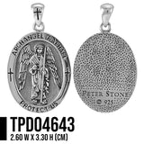 Archangel Raphael Medallion Sterling Silver Pendant TPD4643