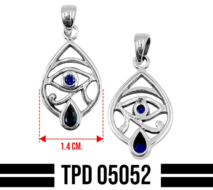 Eye of Horus Sterling Silver Pendant with Gemstone TPD5052