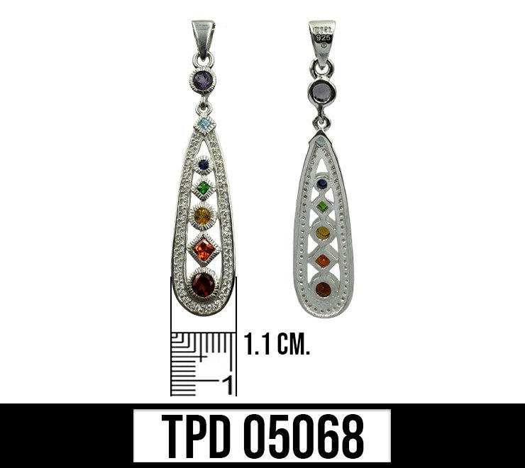 Modern Geometric Art Chakra Sterling Silver Pendant TPD5068