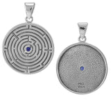 Labyrinth Sterling Silver Pendant with Gemstone TPD5155