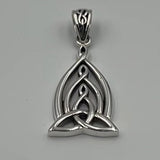 Celtic Father-Mother-Child "Family A Born For Eternity "Triquetra or Trinity Knot Sterling Silver Pendant TPD5781