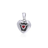 I Love Manatees With Heart Shape Gemstone Sterling Silver Pendant TPD060 - Jewelry