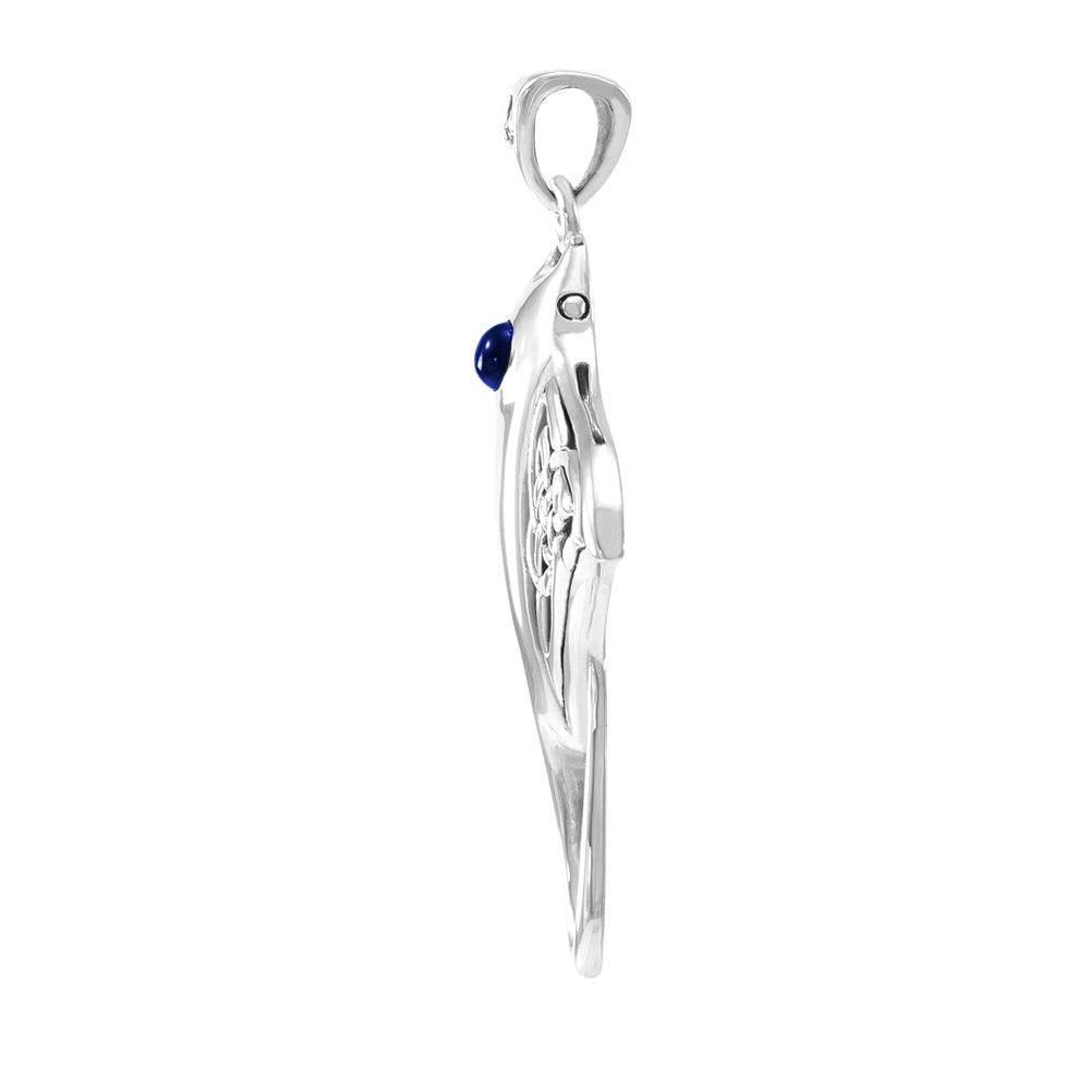 Grant the positive energy ~ Sterling Silver Manta Ray Pendant Jewelry with Gemstone TPD072 - Jewelry