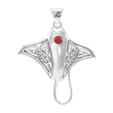 Grant the positive energy ~ Sterling Silver Manta Ray Pendant Jewelry with Gemstone TPD072 - Jewelry