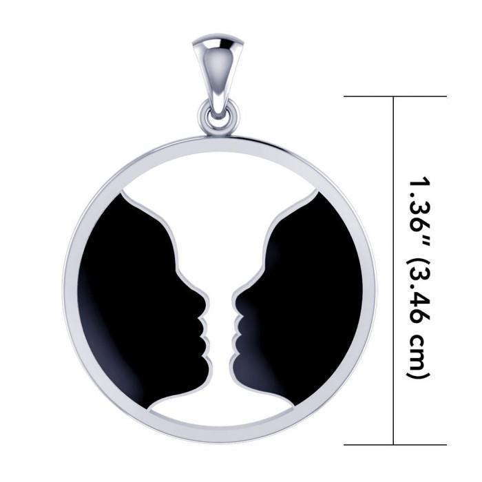 Soulmates Sterling Silver Pendant with Enamel by Oberon Zell TPD1067