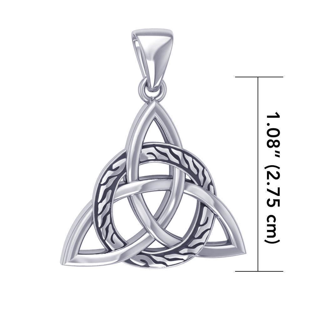 Celtic Trinity Triquetra with Braid Sterling Silver Pendant TPD1813