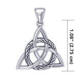 Celtic Trinity Triquetra with Braid Sterling Silver Pendant TPD1813