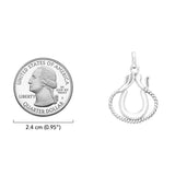Western Lucky Horseshoe with Spur and Rope Sterling Silver Pendant TPD2246