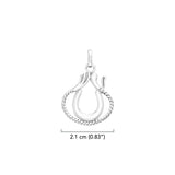 Western Lucky Horseshoe with Spur and Rope Sterling Silver Pendant TPD2246