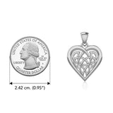 Celtic Knot Heart Sterling Silver Pendant TPD3015