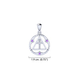 Spiritual AA Symbol Sterling Silver Pendant TPD307