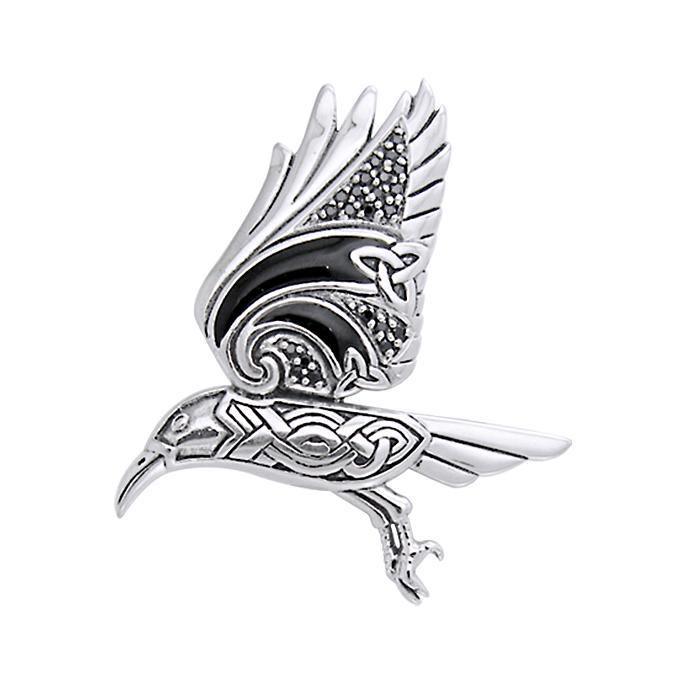 Behind the Mystery of the Mythical Raven ~ Silver Jewelry Pendant TPD3382 - Jewelry