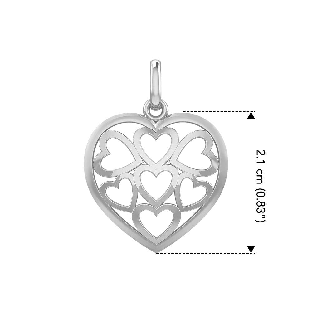 Heart in Heart Silver Pendant TPD3422 - Jewelry