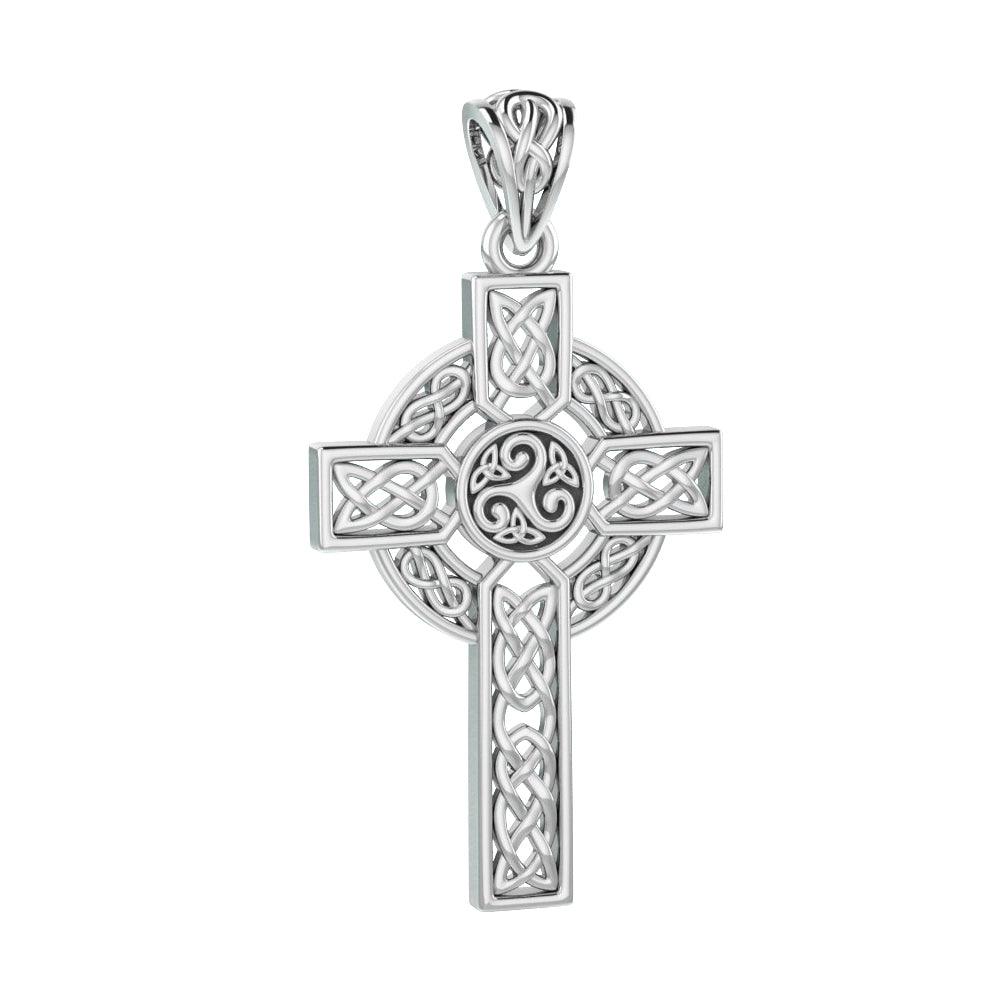 Celtic Cross Sterling Silver Pendant by Peter Stone Jewelry TPD3969 - Jewelry