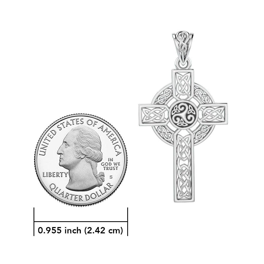 Celtic Cross Sterling Silver Pendant by Peter Stone Jewelry TPD3969 - Jewelry
