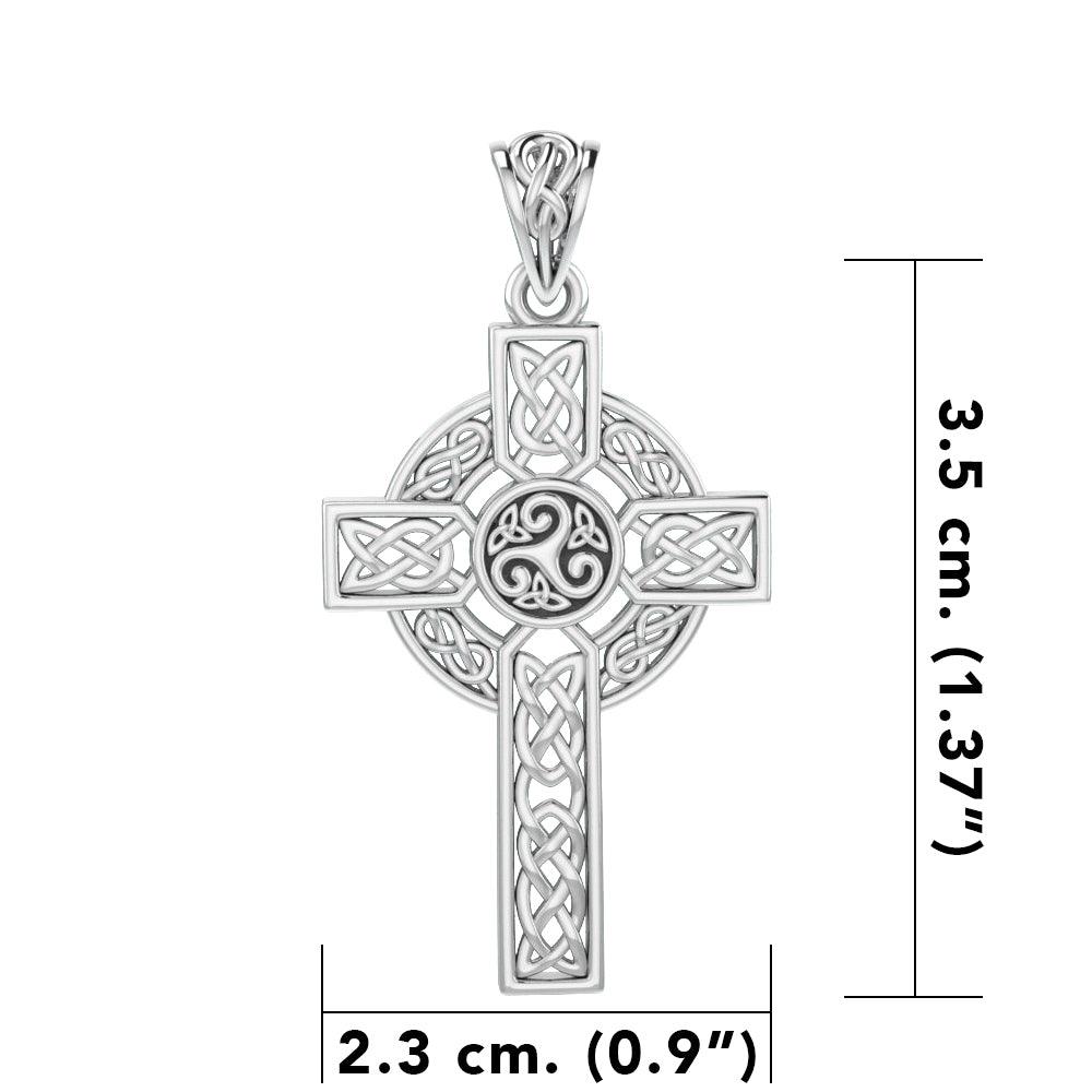 Celtic Cross Sterling Silver Pendant by Peter Stone Jewelry TPD3969 - Jewelry