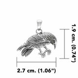 Crow Sterling Silver Pendant by Ted Andrews TPD3987