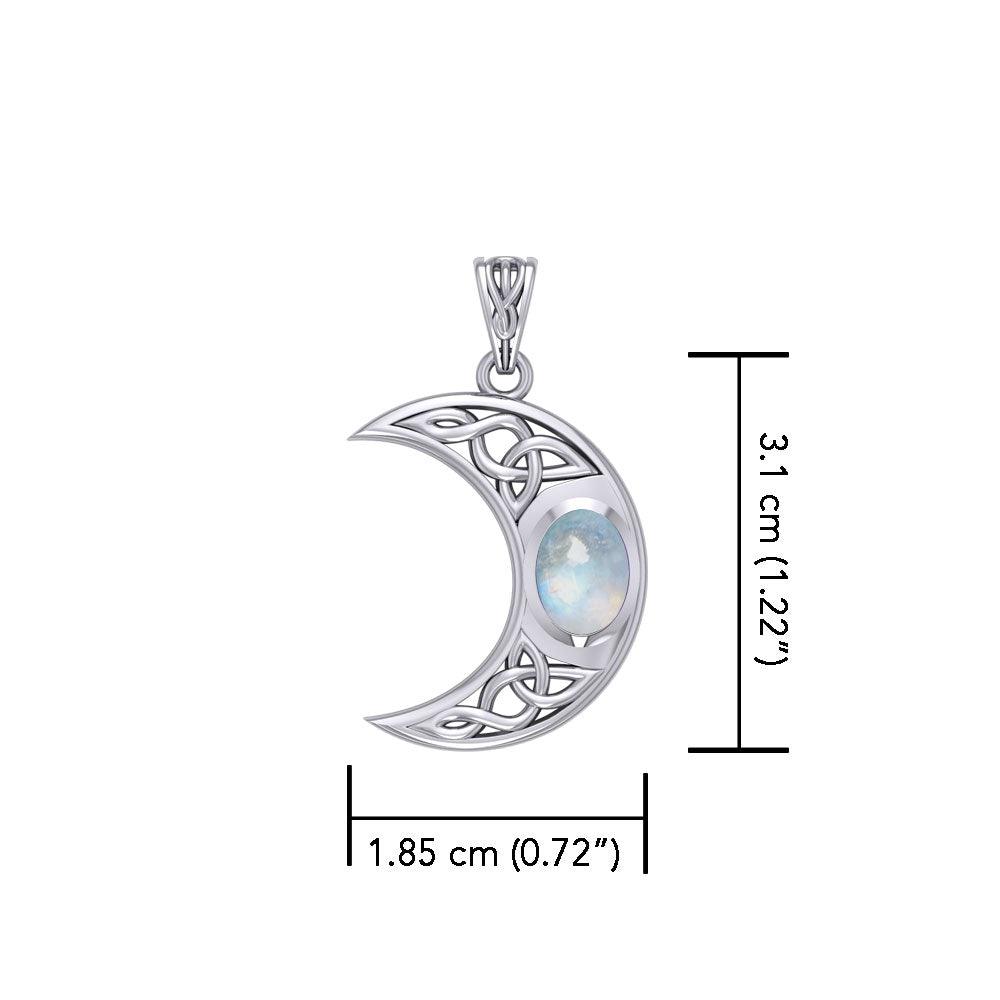 Blue Moon Silver Pendant with Gemstone TPD4056 - Jewelry