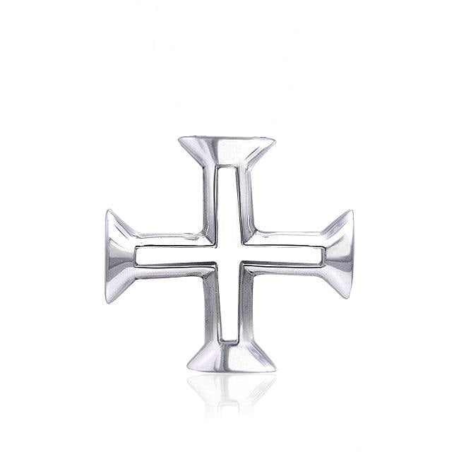 Greek Cross Sterling Silver Pendant TPD406