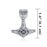 Large Thor's Hammer Sterling Silver Pendant TPD4131
