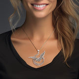 Owl with Celtic Crescent Moon Silver Pendant TPD4337 - Jewelry