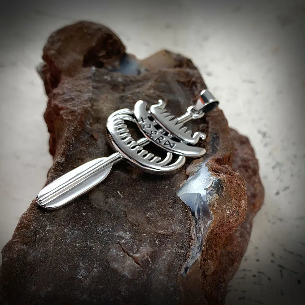 Viking Rune Njord God Sterling Silver Pendant TPD4389