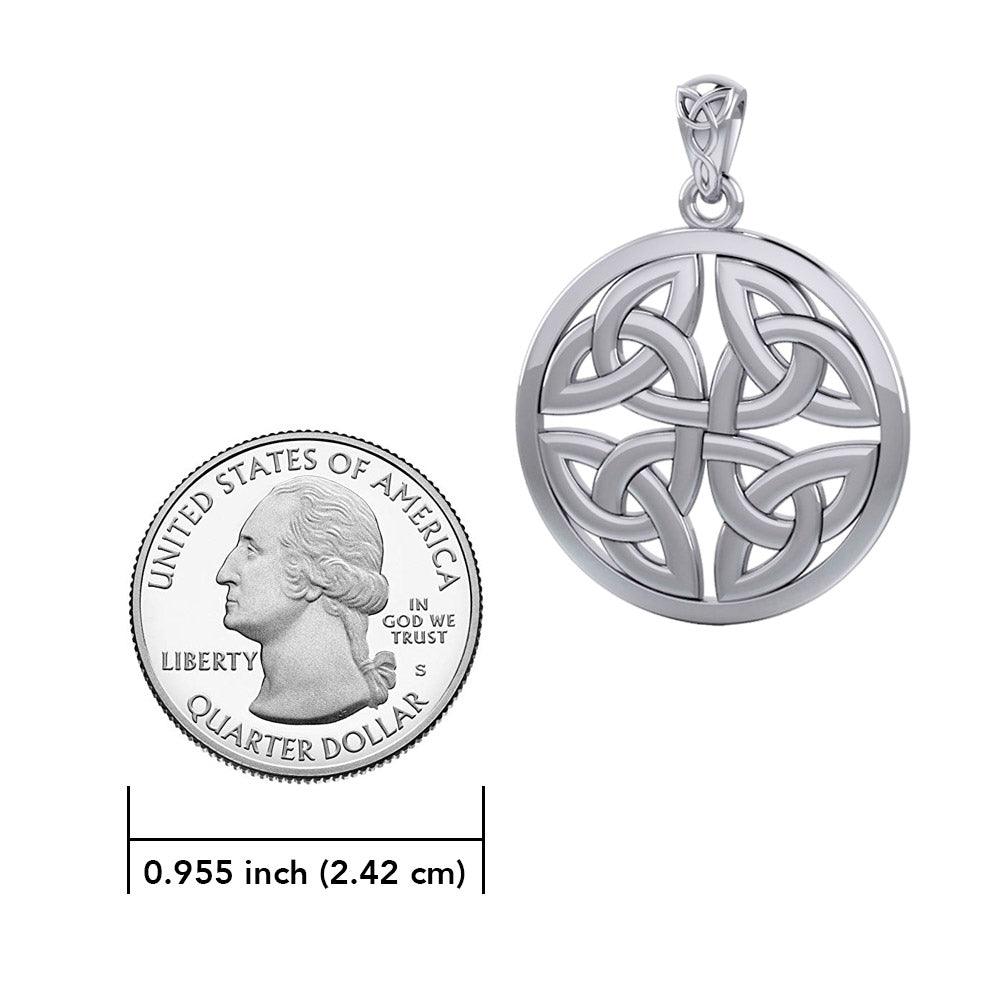 Celtic Trinity Quaternary Knot Silver Pendant TPD4637 - Jewelry