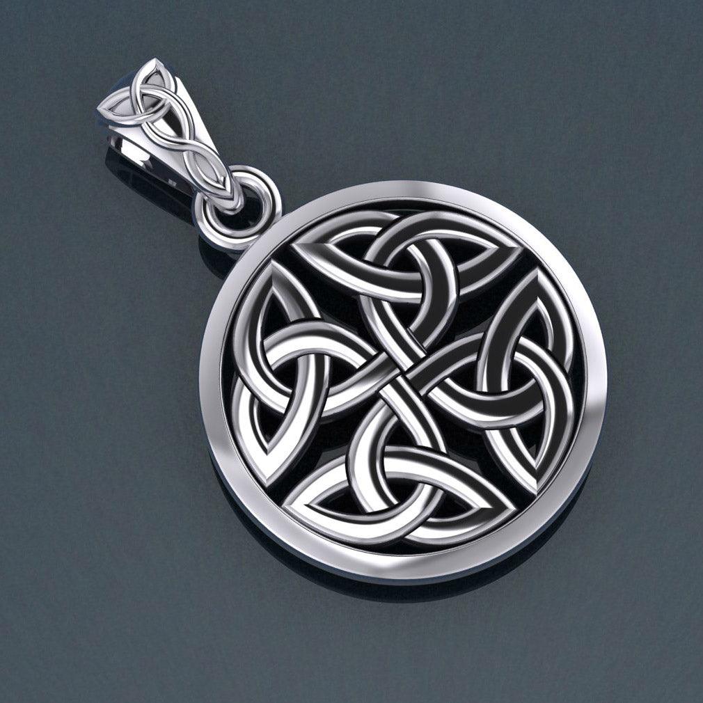 Celtic Trinity Quaternary Knot Silver Pendant TPD4637 - Jewelry