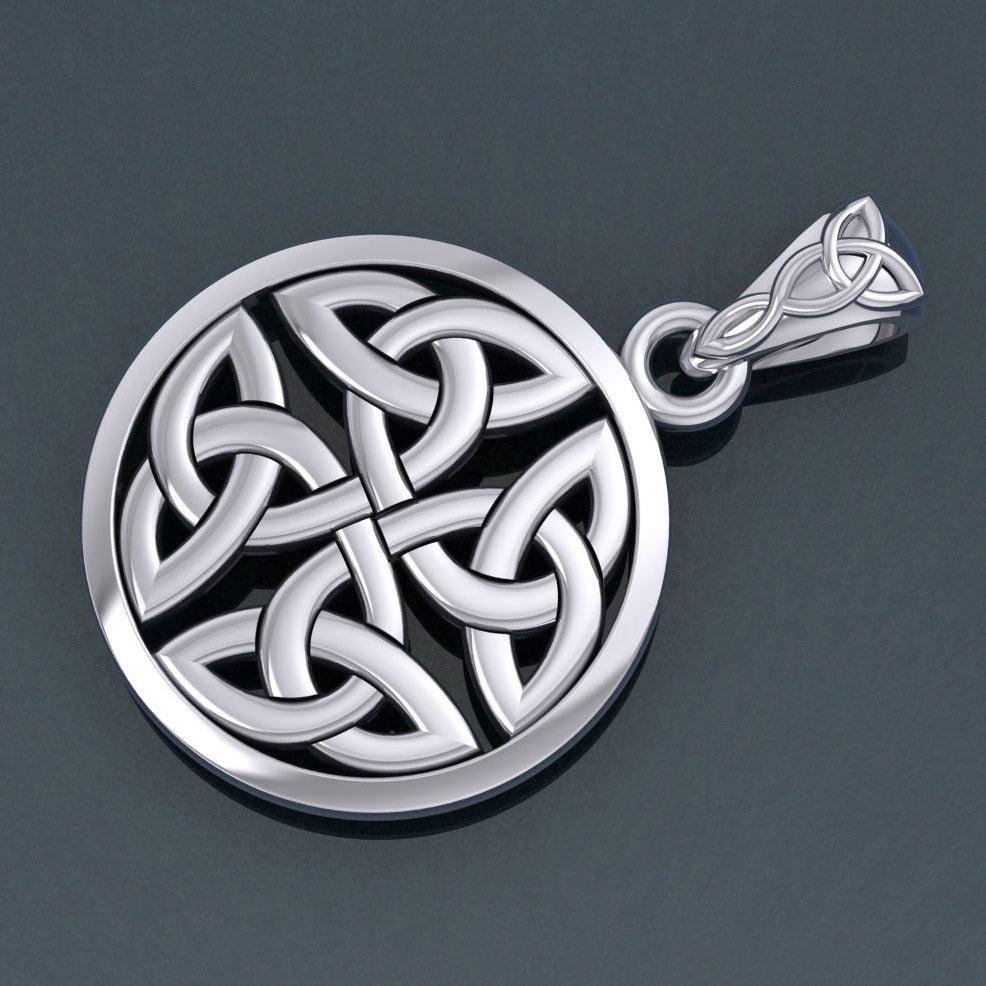 Celtic Trinity Quaternary Knot Silver Pendant TPD4637 - Jewelry