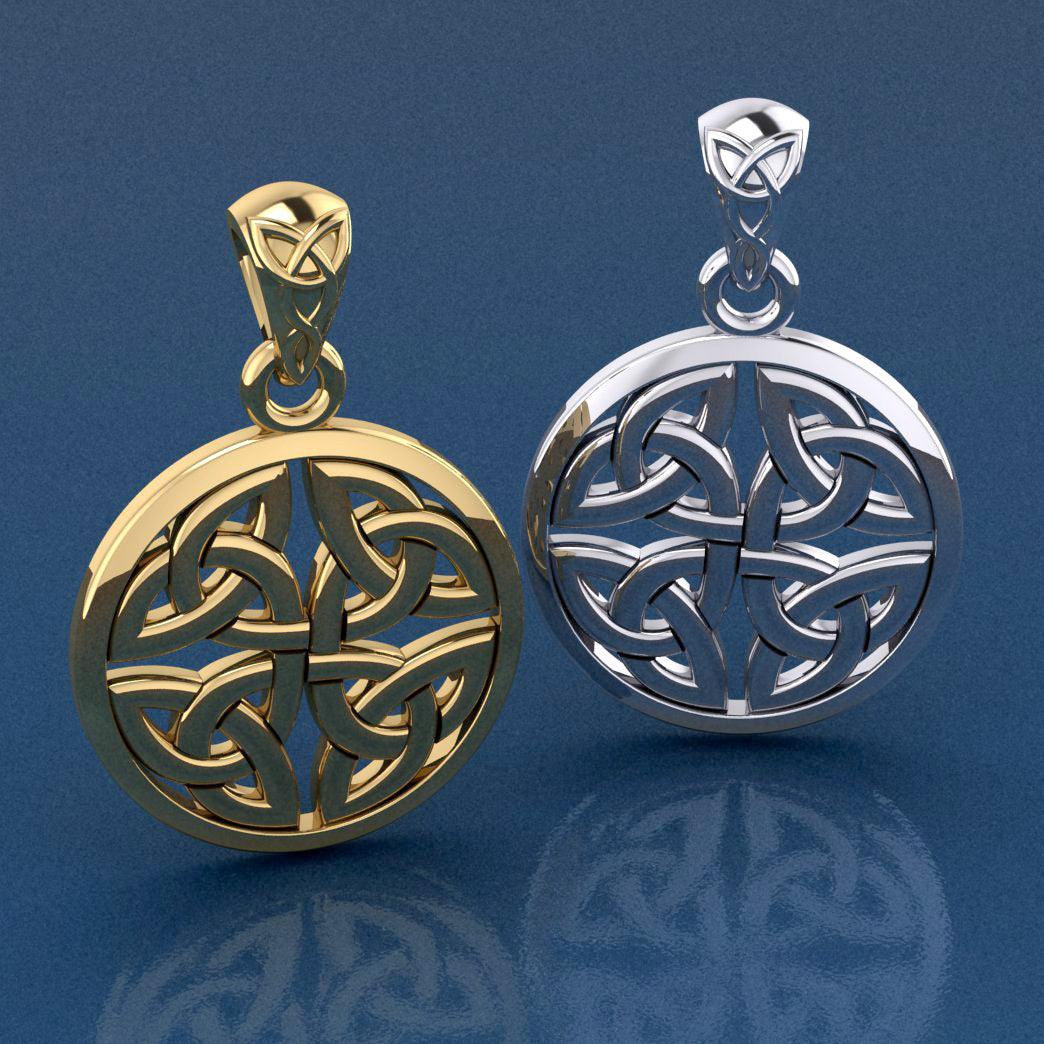 Celtic Trinity Quaternary Knot Silver Pendant TPD4637 - Jewelry