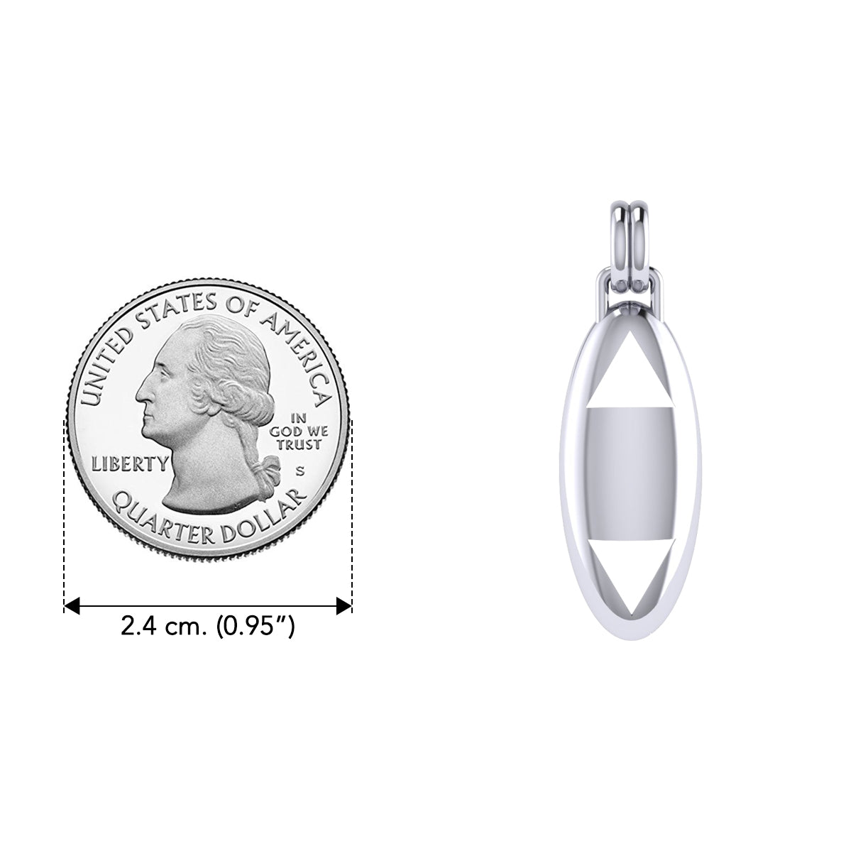 Louvre Triangle Sterling Silver Pendant TPD484