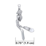 Female Free Diver Silver Pendant TPD5065 - Jewelry
