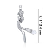 Female Free Diver Silver Pendant TPD5065 - Jewelry