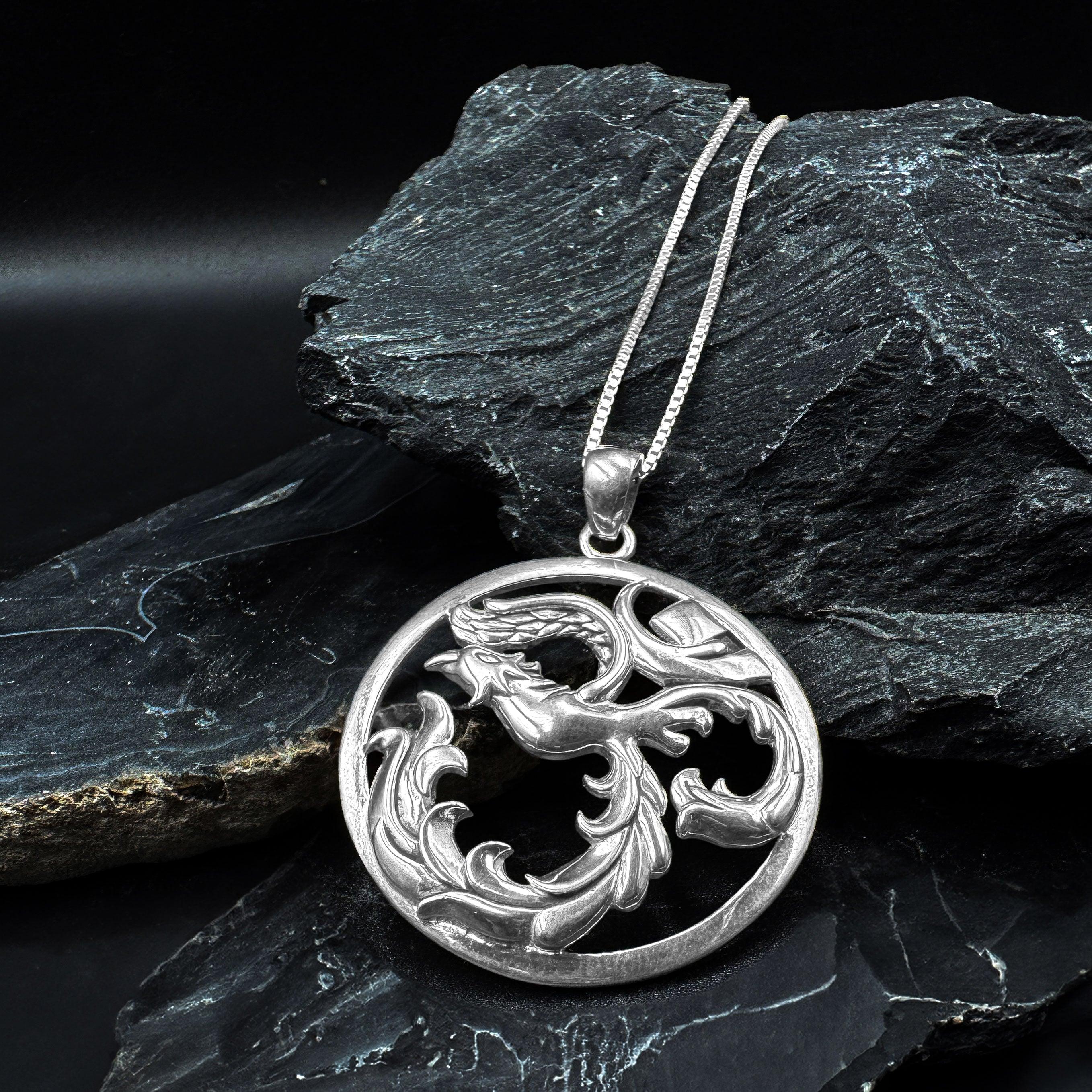 Phoenix Om Sterling Silver Pendant TPD5108 - Jewelry