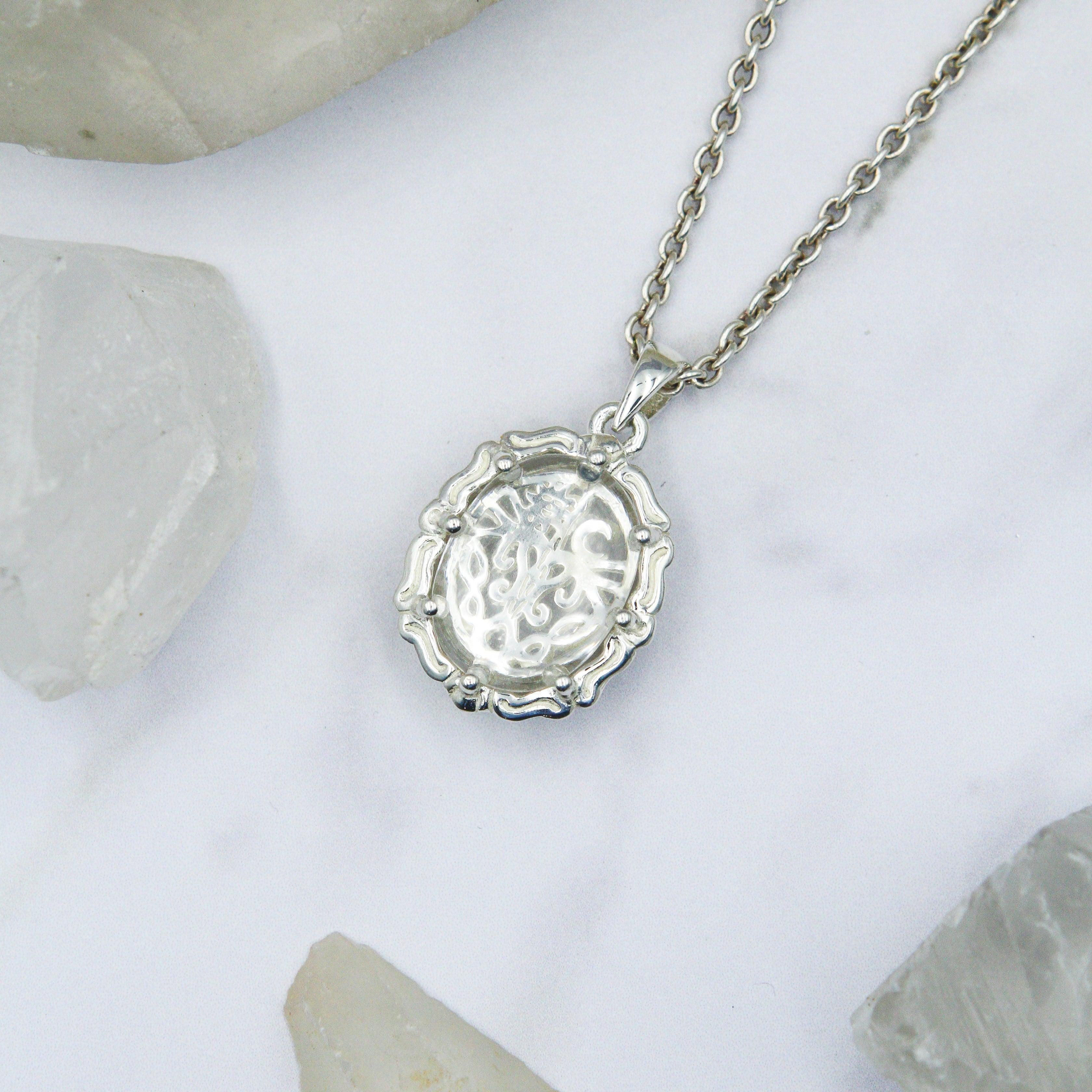 Tree of Life Sterling Silver Pendant with Natural Clear Quartz TPD5113 - Jewelry