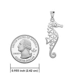 Flower of Life Seahorse Silver Pendant TPD5299 - Jewelry