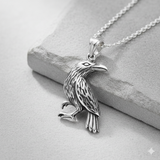 Small Raven Sterling Silver Pendant
