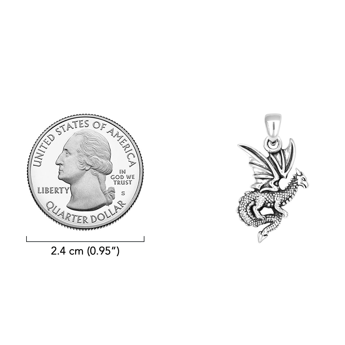 Flying Dragon Sterling Silver Pendant TPD5605