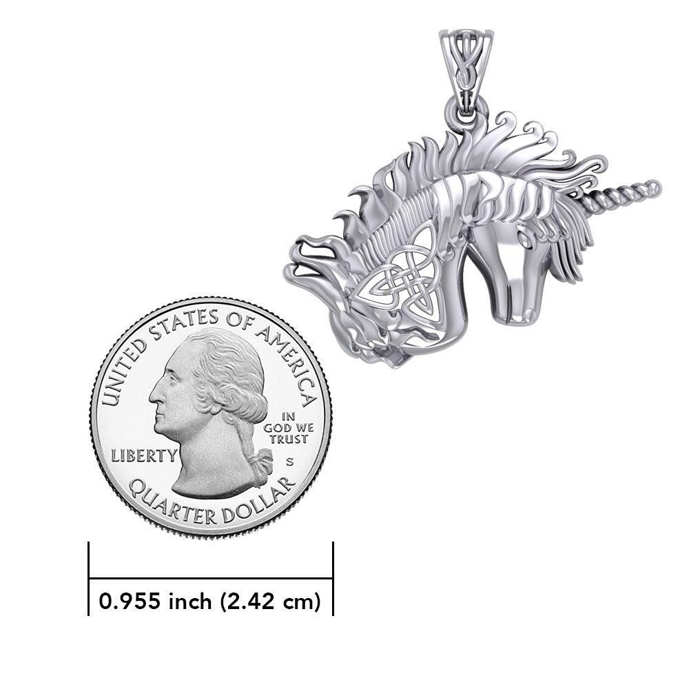 Celtic Unicorn Silver Pendant TPD5663 - Jewelry