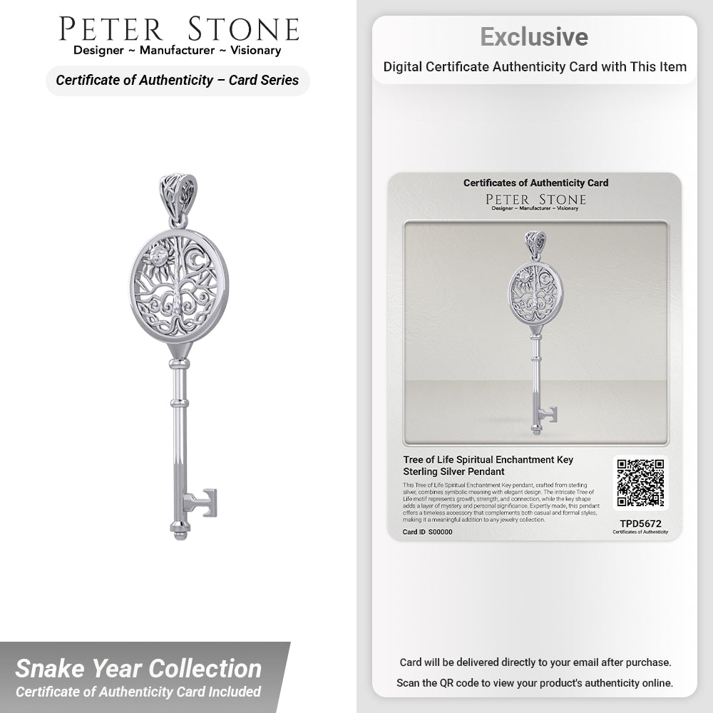 Tree of Life Spiritual Enchantment Key Silver Pendant TPD5672